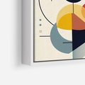 Obraz w ramie 50x50 - Rozbijające Barwne Granice - abstrakcyjna geometryczna kompozycja, koła linie - rama biała