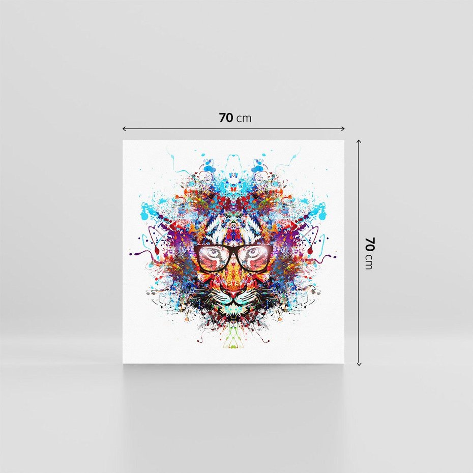 Obraz na płótnie 70x70 - Tygrys w graficznej oprawie - tygrys, grafika