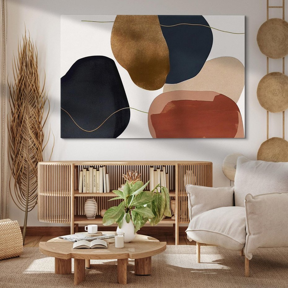 Obraz na płótnie 120x80 - Wibracje uczuć i emocji - nieregularne plamy, czarny