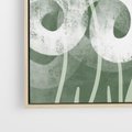 Obraz w ramie 50x50 - Spokojne Plamy Natury - zielony plakat, roślinne motywy - rama drewno
