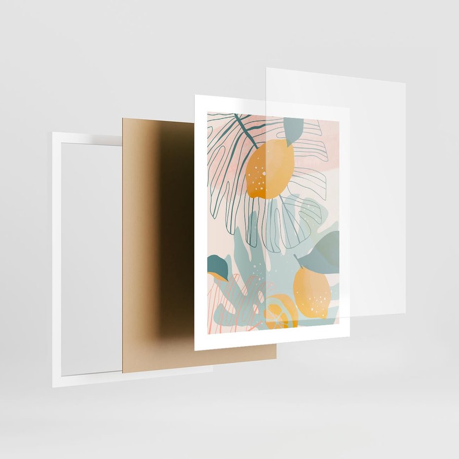 Plakat w ramie 40x50 - Świeżość Natury - plakat, nowoczesna grafika - rama biała