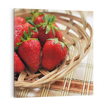 Obraz na płótnie 80x80 - Truskawka Radość Lata - truskawka, owoc