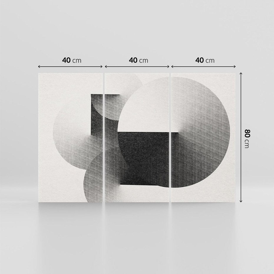 Obraz na płótnie 120x80 - Taniec Szarych Okręgów - graficzne, geometryczne kształty