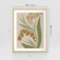 Plakat w ramie 40x50 - Minimalizm z Roślinami - nowoczesny plakat, roślinność - rama drewno
