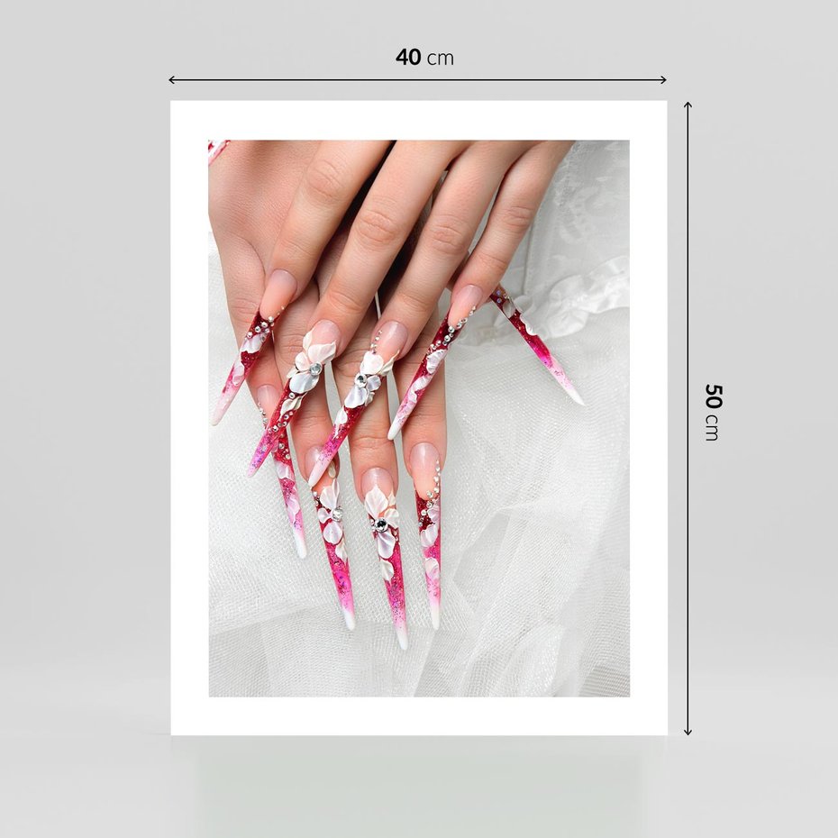 Plakat bez ramy 40x50 - Paznokcie jak dzieło sztuki - paznokcie, manicure
