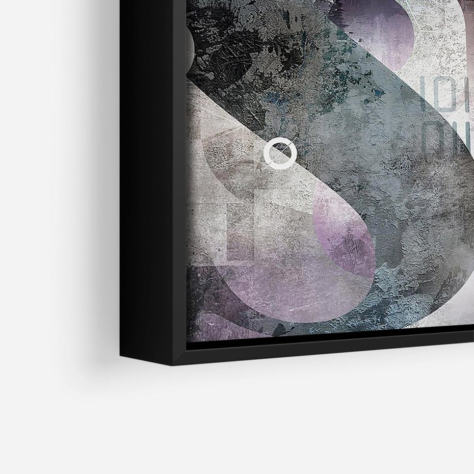 Obraz w ramie 50x50 - Nocne opowieści w barwach - typografia, abstrakcja - rama czarna