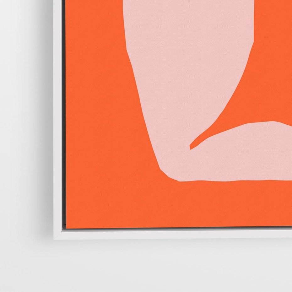 Obraz w ramie 80x80 - Antyczna Godzina - abstrakcja, kobieca sylwetka - rama biała