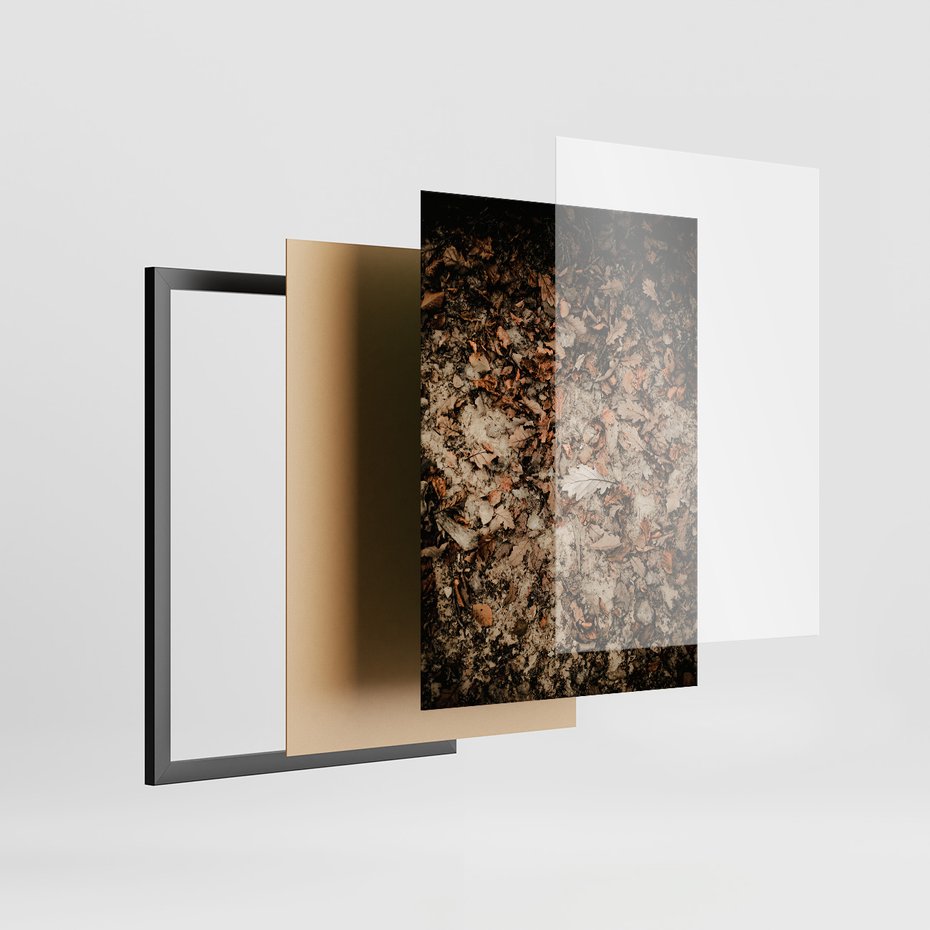 Zestaw obrazy w ramie 40x50 galeria - Las, jesień, jeleń - rama czarna