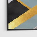 Obraz w ramie 50x50 - Geometryczne Elementy - geometryczne kształty, elementy złota - rama czarna