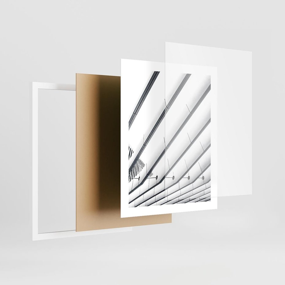 Plakat w ramie 40x50 - Czarno-Biała Fotografia Architektury - nowoczesna architektura, bialo czarny - rama biała