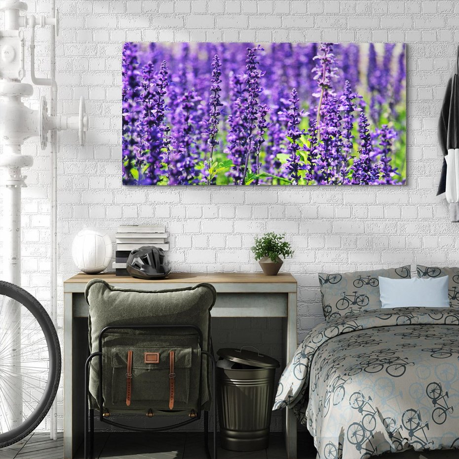 Obraz na płótnie 120x60 - Lawendowa Mgła - lawenda, kwiat