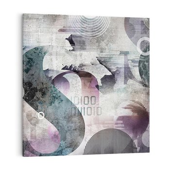 Obraz na płótnie 70x70 - Nocne opowieści w barwach - typografia, abstrakcja