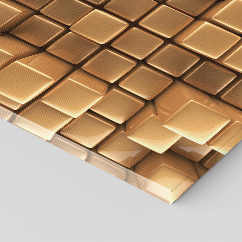 Obraz na płótnie 50x50 - Błyszcząca Elegancja - złoto, 3d