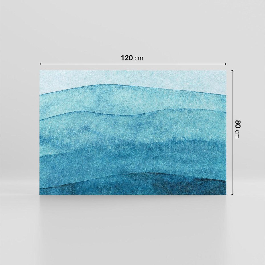 Obraz na płótnie 120x80 - Kolorowe fale akwareli - akwarela, fale