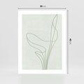 Plakat bez ramy 30x40 - Zielona Równowaga Linii - abstrakcyjne delikatne zielone linie, nowoczesny plakat