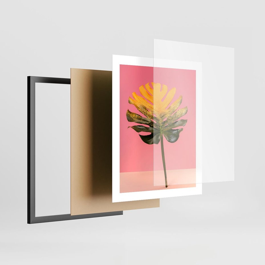 Plakat w ramie 40x50 - Majestatyczna monstera - monstera, liść - rama czarna