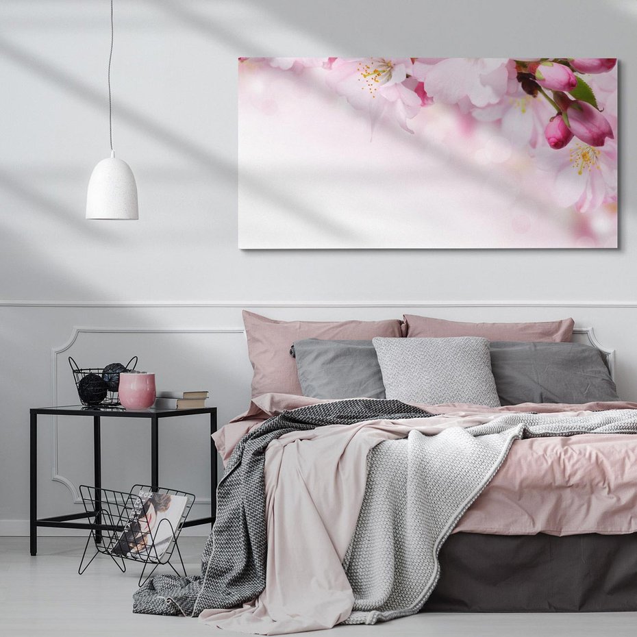 Obraz na płótnie 120x60 - Kwitnąca Wiśnia - kwiaty, kwitnącej