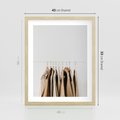 Plakat w ramie 40x50 - Boho Elegancja - boho kobiece zdjęcie, wieszak - rama drewno