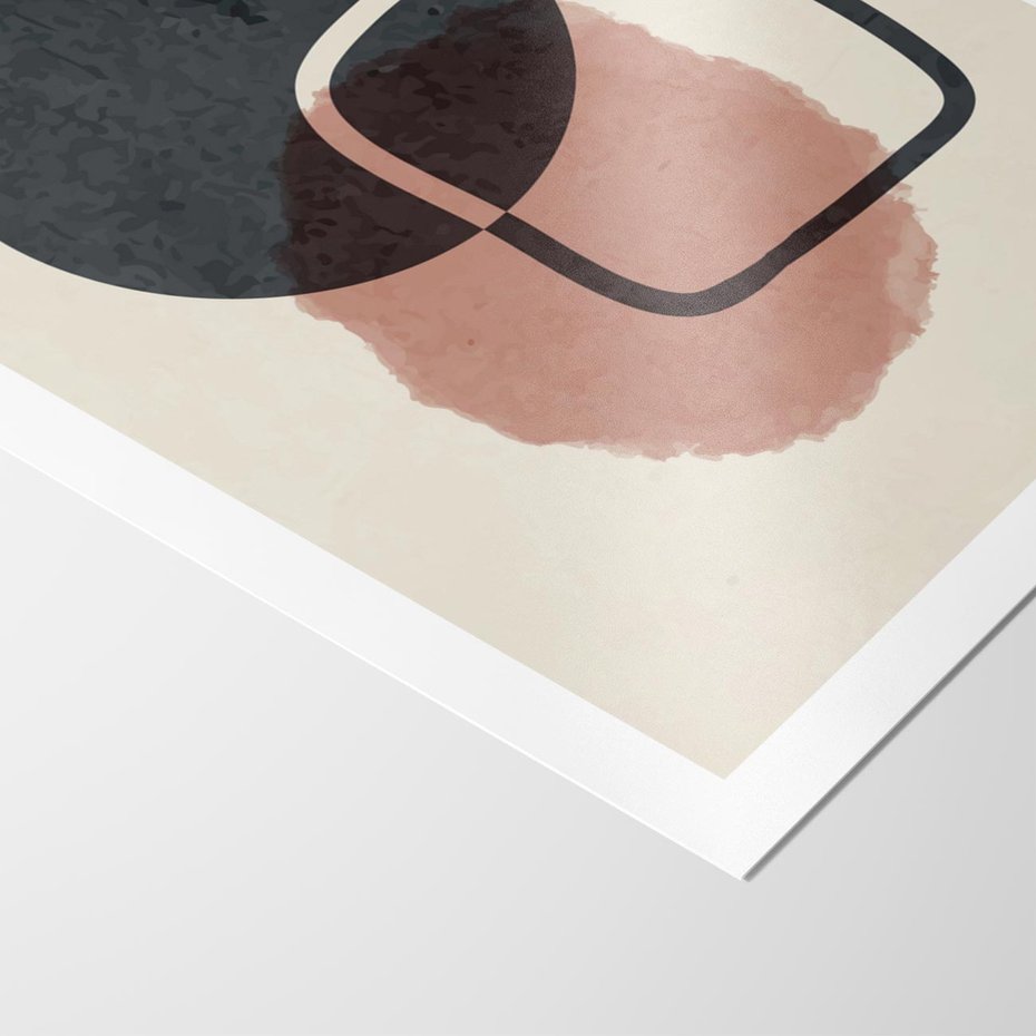 Plakat bez ramy 50x70 - Abstrakcyjna Harmonia - abstrakcyjne nieregularne kształty, minimalistyczny plakat