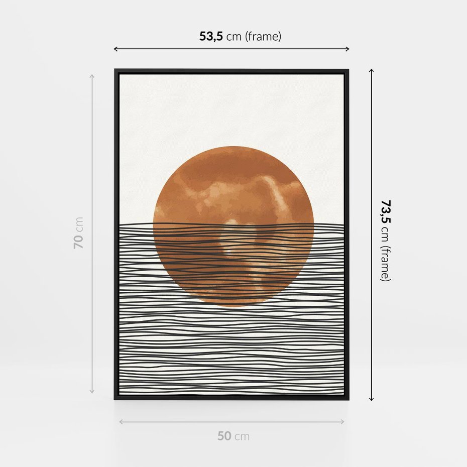 Obraz w ramie 50x70 - Okrąg Mocy - boho obraz, geometria - rama czarna