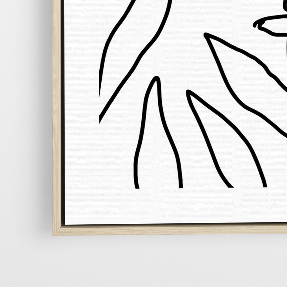 Obraz w ramie 80x120 - Konturem Naznaczone - mroczna sztuka, minimalizm - rama drewno