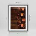 Plakat w ramie 50x70 - Relaksujące spa z pochodniami - spa, świece - rama czarna