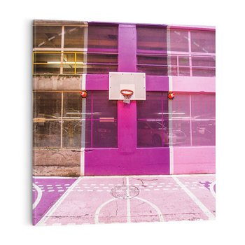 Obraz na płótnie 40x40 - Boisko Koszykówki - Pasja Sportowego Ducha - boisko, koszykówka