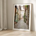 Plakat w ramie 40x50 - Urok Uliczki we Włoszech - uliczka, Włochy - rama drewno
