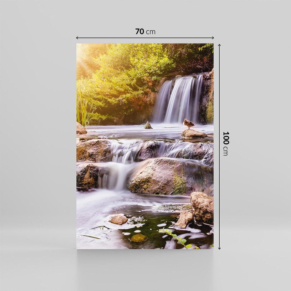 Obraz na płótnie 70x100 - Moc Natury - wodospad, rzeka