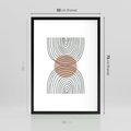 Plakat w ramie 50x70 - Przenikające Widzenia - półkola, koło - rama czarna