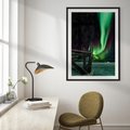 Plakat w ramie 30x40 - Zorza polarna w tajemniczej nocnej przestrzeni - zorza, polarna - rama czarna