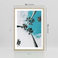 Plakat w ramie 50x70 - Palmy w Gorącym Niebie - palmy, ujęcie z dołu - rama drewno