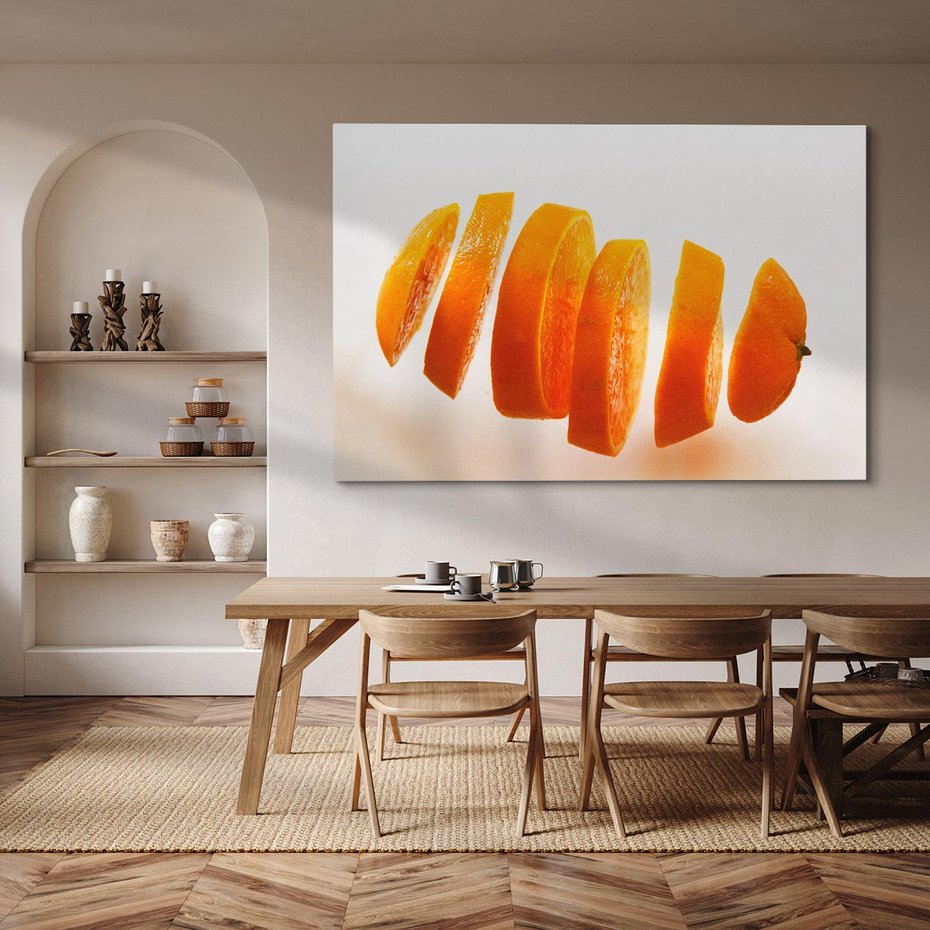 Obraz na płótnie 70x50 - Pomarańcza - Owocowa Eksplozja - pomarańcza, owoc