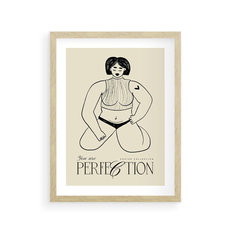 Plakat w ramie 30x40 - Refleksje Przejmujących Myśli - rysunek, plakat - rama drewno