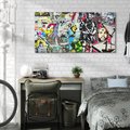 Obraz na płótnie 140x70 - Energiczne wybuchy graffiti - graffiti
