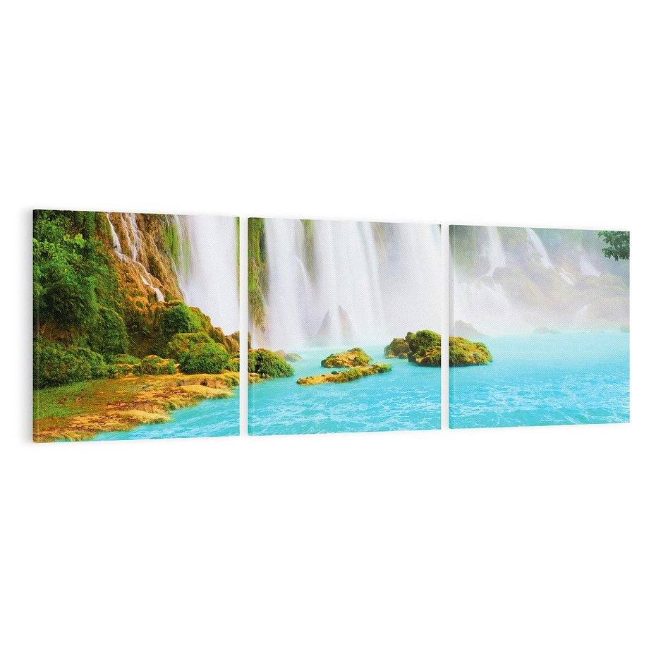 Obraz na płótnie 120x40 - Magia wodospadu - mistyczna dżungla - wodospad, dżungla