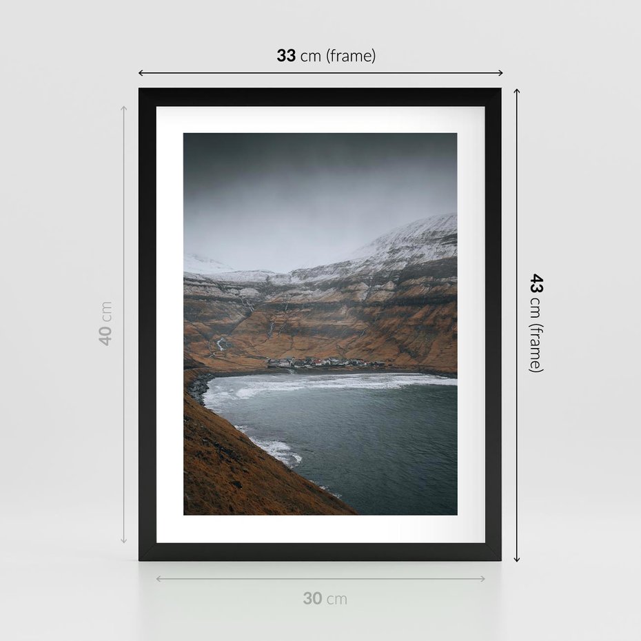 Plakat w ramie 30x40 - Spektakularna Przyroda - fiordy, Norwegia - rama czarna