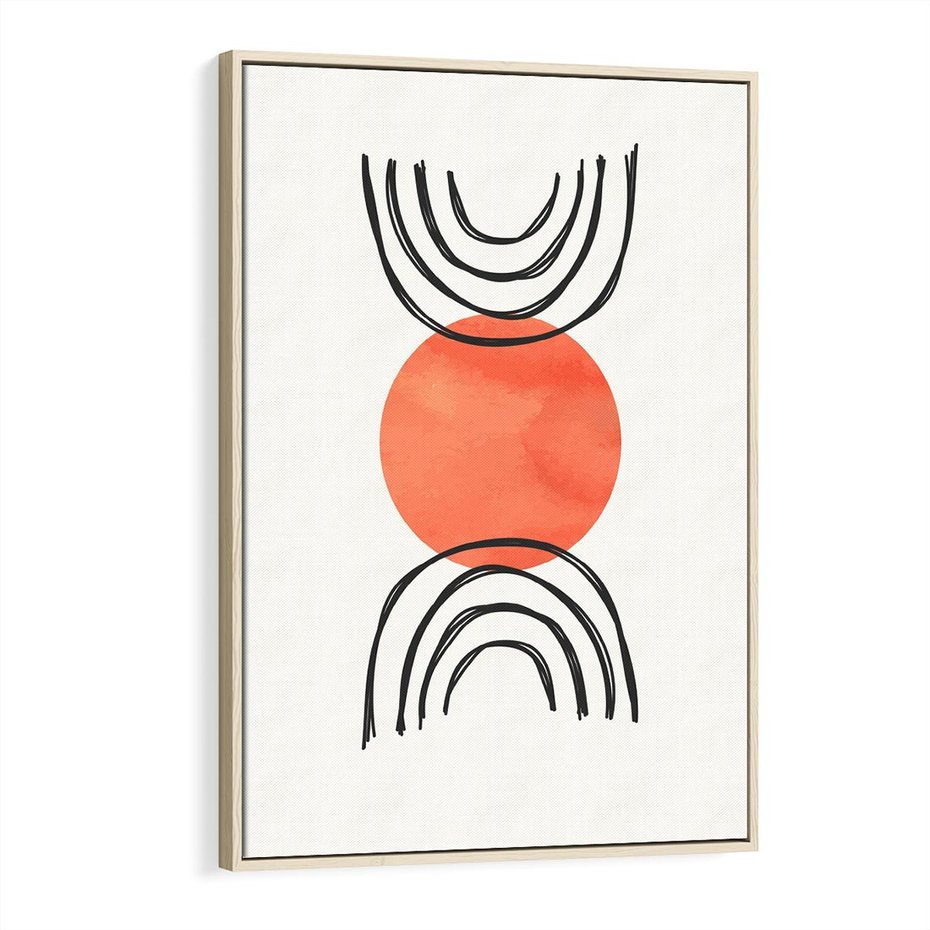 Obraz w ramie 50x70 - Lustrzane Widzenie - koło, boho styl - rama drewno