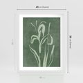 Plakat w ramie 40x50 - Zielony Oddech - zielona abstrakcja, zgaszona zieleń - rama biała