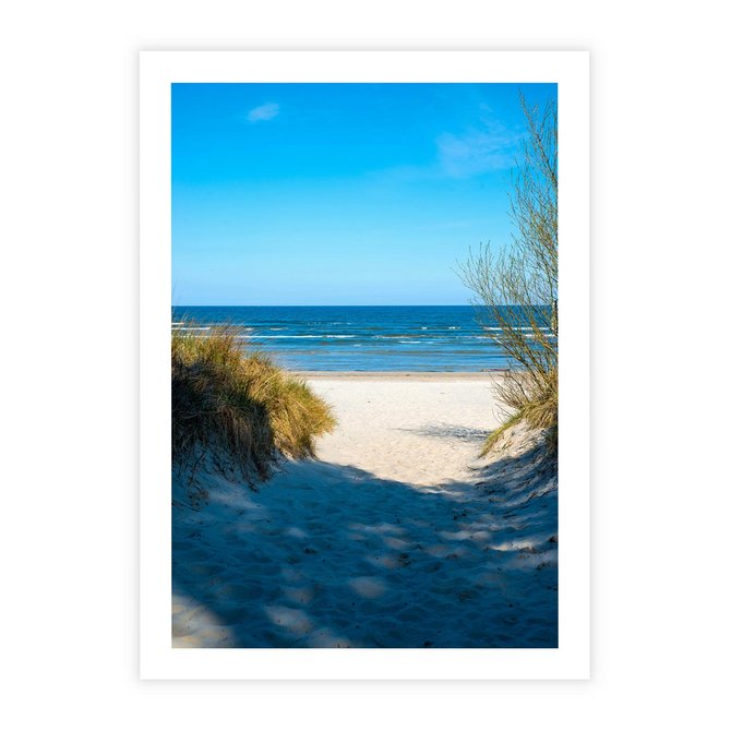 Plakat bez ramy 21x30 - Spokój nad brzegiem morza - plaża, morze
