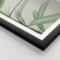 Plakat w ramie 30x40 - Minimalistyczna Tropikalna Harmonia - tropikalna roślina, zielone liście - rama czarna
