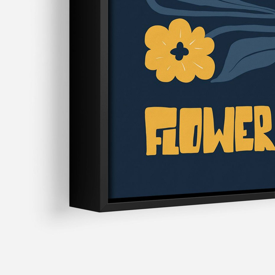 Obraz w ramie 50x70 - Impulsy Rozkwitu - plakat, granatowe tło - rama czarna