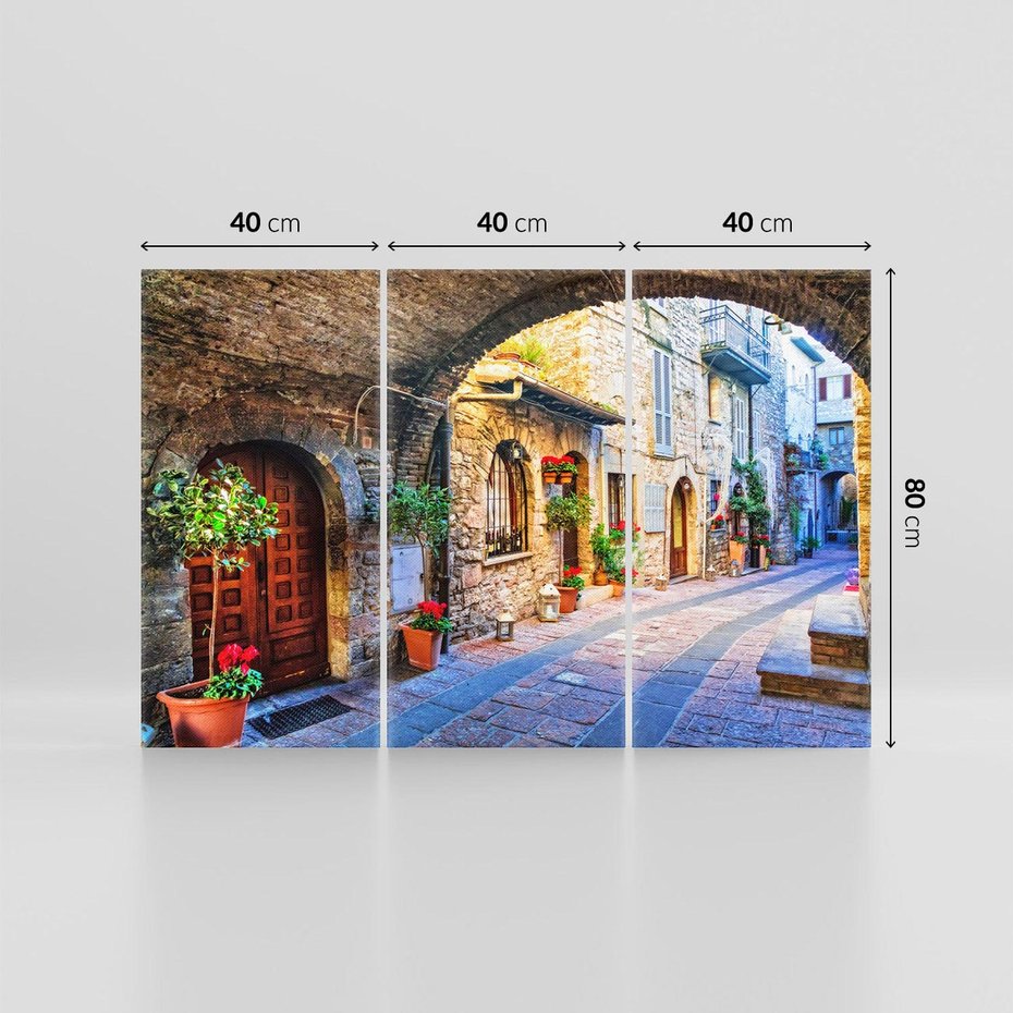 Obraz na płótnie 120x80 - Kwiecista uliczka - uliczka, miasto