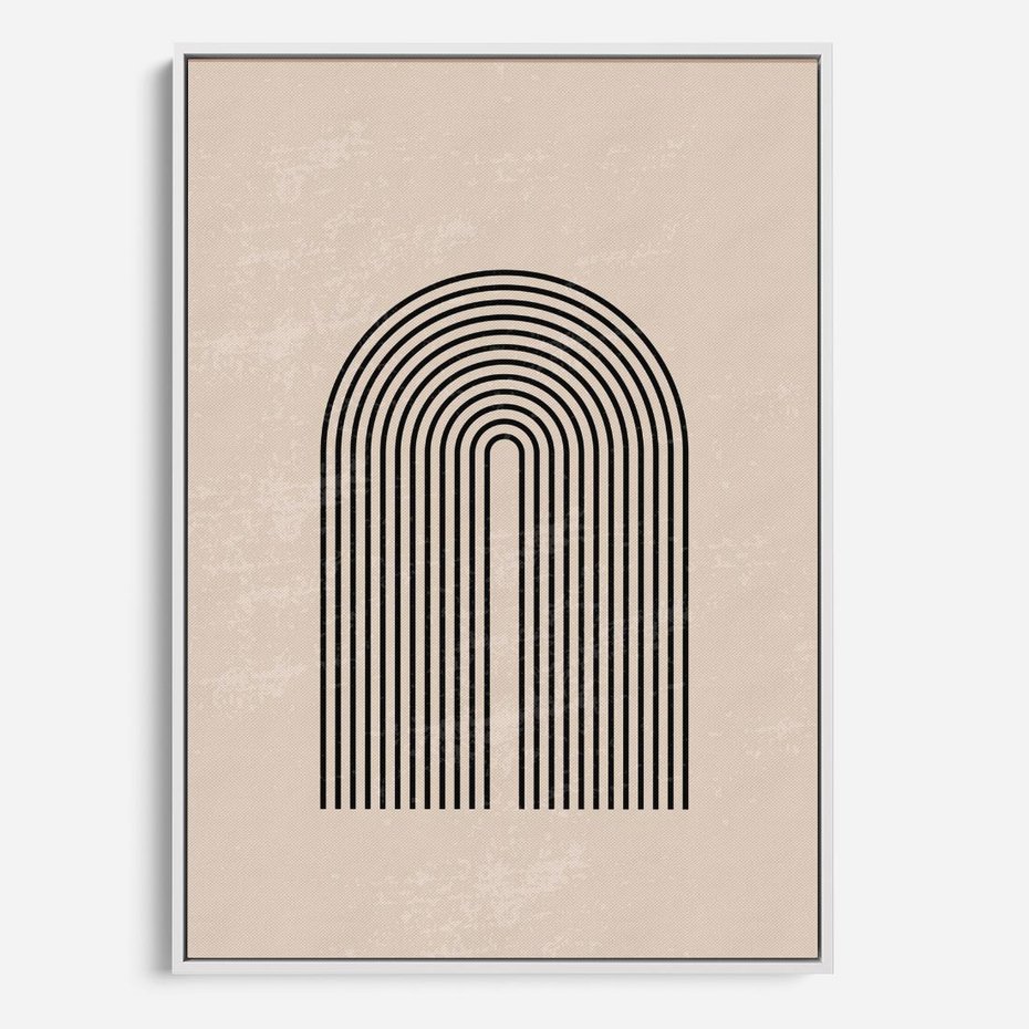 Obraz w ramie 80x120 - Migocące Echa - abstrakcyjne linie, geometria - rama biała