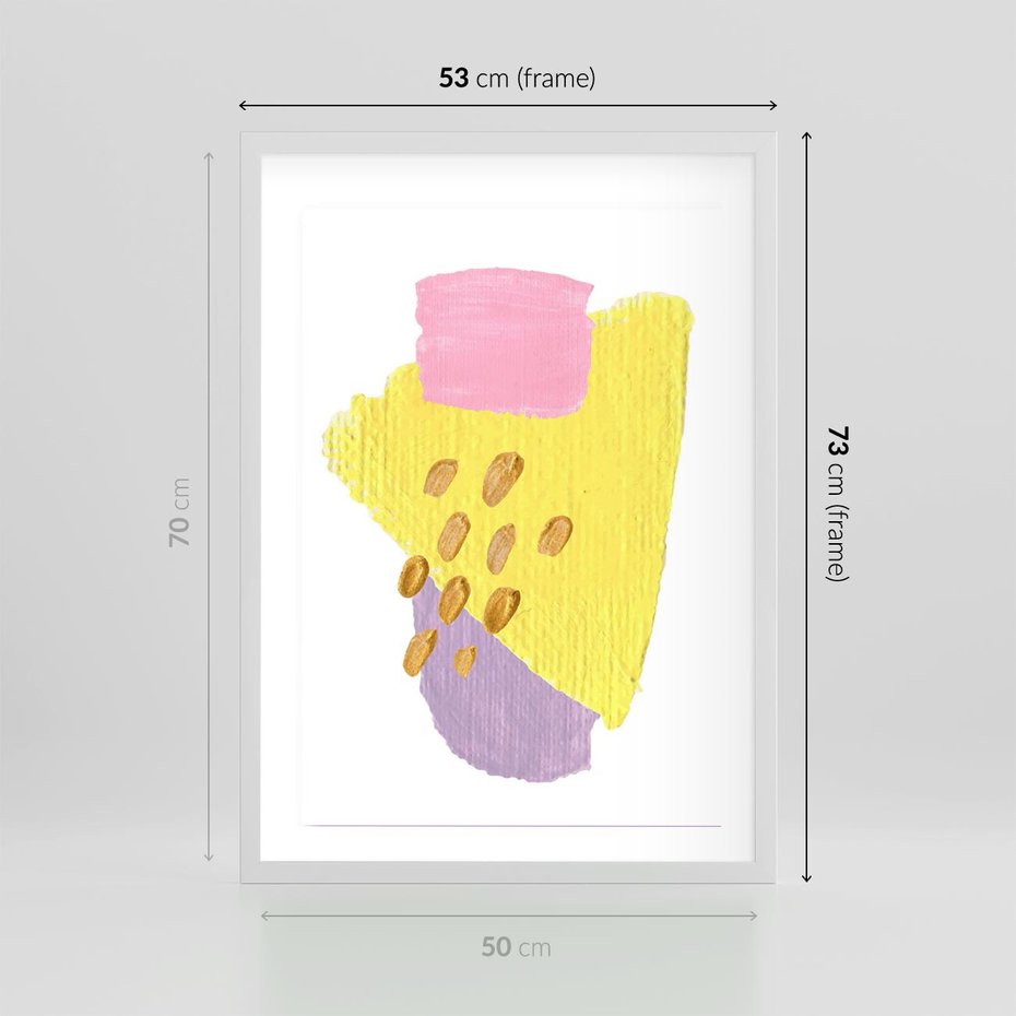 Plakat w ramie 50x70 - Refleksje Akwarelowych Widoków - akwarela, minimalizm - rama biała