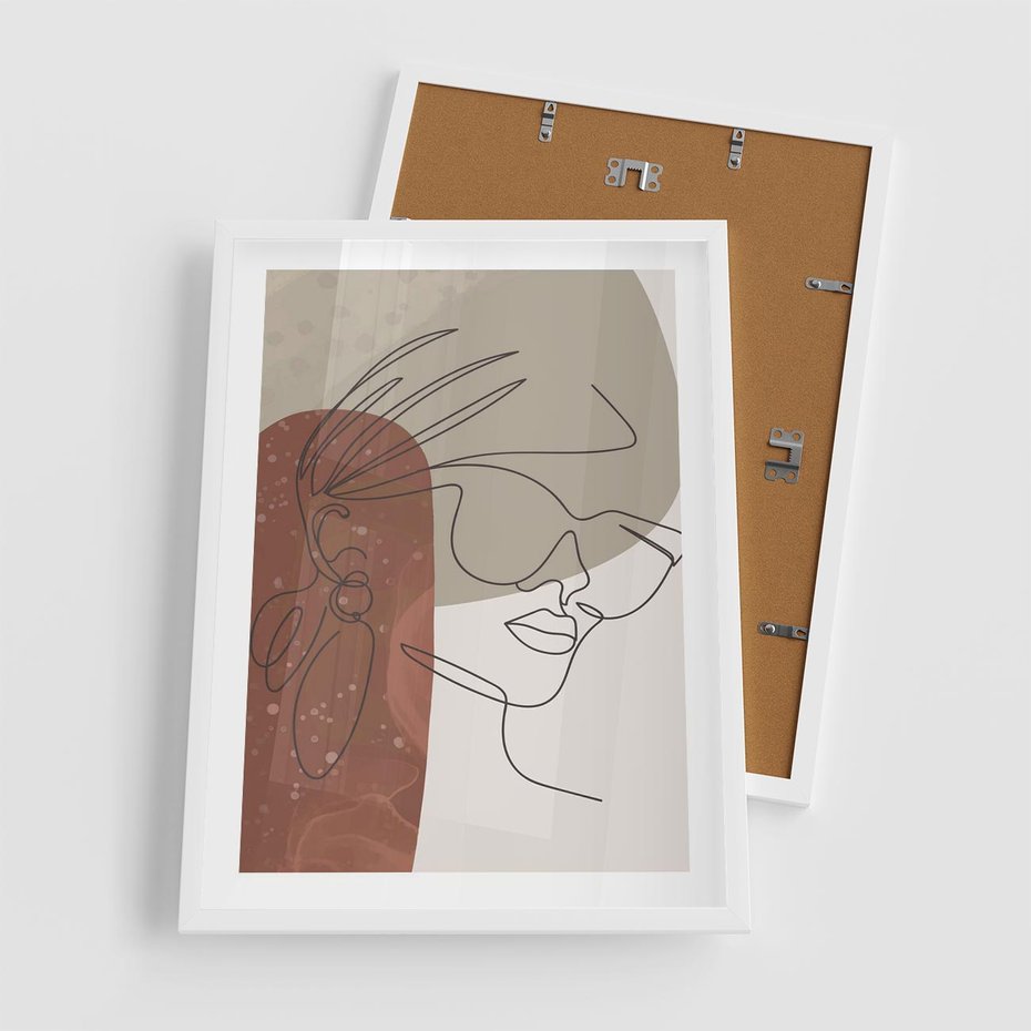 Plakat w ramie 50x70 - Kreatywność na Tle Plam - abstrakcyjna grafika, plamy - rama biała