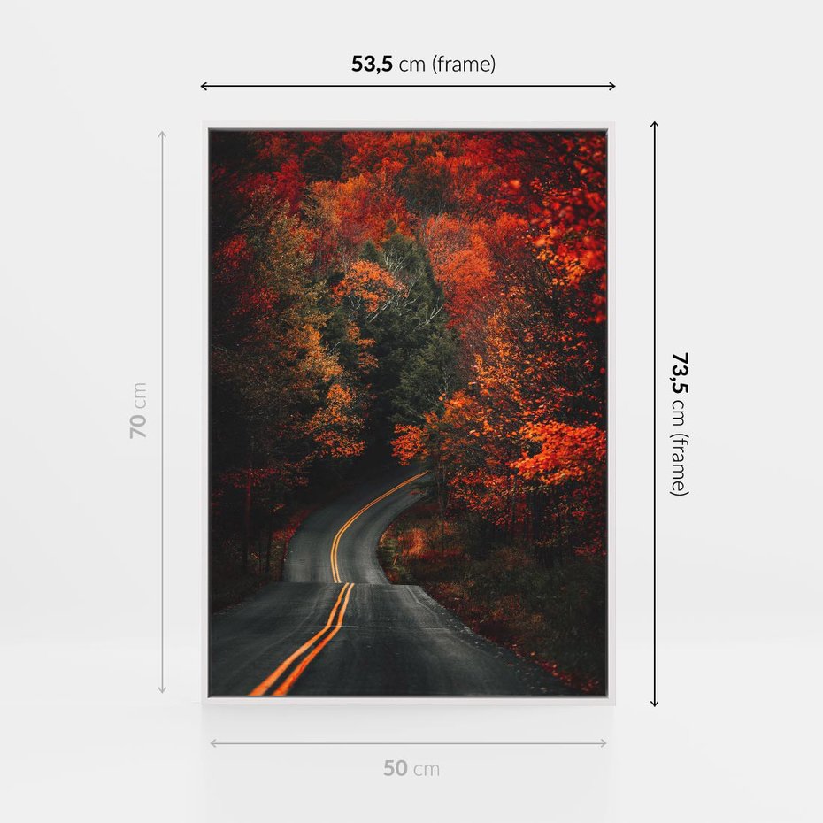 Obraz w ramie 50x70 - Jesienne Podróżowanie - fotografia, jesień - rama biała