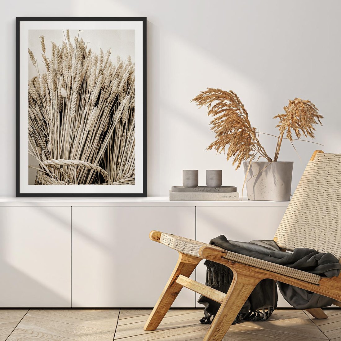Plakat w ramie 40x50 - Letni Plon - zboże, kłosy zboża - rama czarna