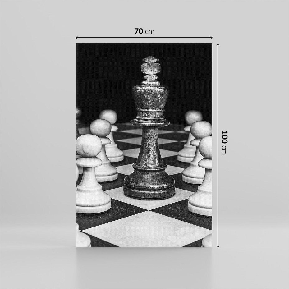 Obraz na płótnie 70x100 - Wzruszający Taniec na Szachownicys - szachy, gra