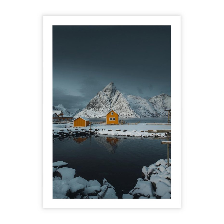 Plakat bez ramy 30x40 - Minimalizm i Urok Natury - skandynawskie, domki